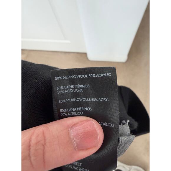 Anthropologie Linette Merino Wool Blend Tie Waist Wide Leg Pants Black Small - Picture 4 of 5